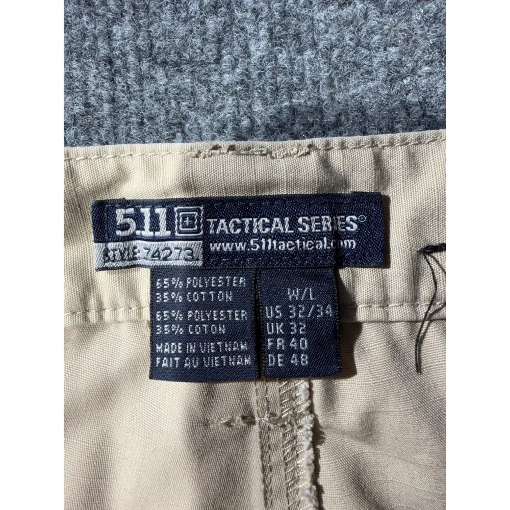 5.11 Tactical Series Mens Cargo Pants Khaki Tan Ripstop 74273 Size 32x34 Utility